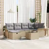 Image de Ensemble De CanapÃ© De Jardin 7 PiÃ¨ces Avec Coussins Beige Poly Rotin Vidaxl, CanapÃ© De Jardin 2 Places Avec Rangement Et Coussins Beige Poly Rotin Vidaxl