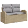 Image de Vidaxl CanapÃ©s De Jardin 7 PiÃ¨ces Avec Coussins Beige Rattan Poly, Vidaxl CanapÃ© 2 Places Avec Rangement & Coussins Beige Rattan Poly