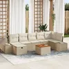 Image de Ensemble De CanapÃ©s De Jardin Vidaxl 8 PiÃ¨ces Beige Rotin, Polyester