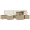 Image de Vidaxl Ensemble De CanapÃ©s De Jardin 7 PiÃ¨ces Avec Coussins Beige En Rattan SynthÃ©tique