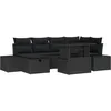 Image de Vidaxl Set De CanapÃ© De Jardin 7 PiÃ¨ces Avec Coussins Noir Poly Rotin