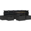 Image de Vidaxl Ensemble De Salle Ã Manger De Jardin De 7 PiÃ¨ces Avec Coussins Noir Poly Rattan Acacia