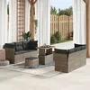 Image de Vidaxl Ensemble CanapÃ© De Jardin De 9 PiÃ¨ces Avec Coussins Gris Poly Rattan Acacia
