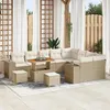 Image de Vidaxl CanapÃ© De Jardin 12 PiÃ¨ces Avec Coussins Beige Poly Rattan Acacia, Vidaxl Salle Ã Manger De Jardin 3 PiÃ¨ces Avec Coussins Beige Poly Rattan Acacia