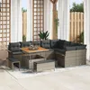 Image de Ensemble De CanapÃ© De Jardin Vidaxl 12 PiÃ¨ces Avec Coussins Gris Rattan Poly Acacia, Ensemble De Salle Ã Manger De Jardin Vidaxl 3 PiÃ¨ces Avec Coussins Gris Rattan Poly Acacia, CanapÃ© De Jardin 2 Places Avec Coussins Gris Rattan Poly Vidaxl