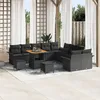 Image de Ensemble De CanapÃ©s De Jardin Vidaxl 13 PiÃ¨ces Avec Coussins Noirs En Poly Rotin, CanapÃ© De Jardin 2 Places Vidaxl Avec Coussins Noirs En Poly Rotin, Ensemble De Jardin Vidaxl 3 PiÃ¨ces Avec Coussins Noirs En Poly Rotin
