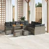Image de vidaXL Ensemble De Canapé De Jardin Vidaxl 14 Pièces Avec Coussins Gris Rattan Synthétique Acacia, Canapé De Jardin 2 Places Vidaxl Avec Coussins Gris Rattan Synthétique, Ensemble De Salle À Manger De Jardin 4 Pièces Avec Coussins Gris Rattan Synthétique Acacia