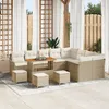 Image de Ensemble De CanapÃ© De Jardin Vidaxl 13 PiÃ¨ces Avec Coussins Beige Poly Rattan Acacia, Ensemble De Salle Ã Manger De Jardin Vidaxl 4 PiÃ¨ces Avec Coussins Beige Poly Rattan Acacia, CanapÃ© De Jardin De Deux Places Vidaxl Avec Coussins Beige Poly Rattan