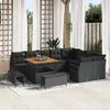 Image de vidaXL Ensemble de 12 piÃ¨ces de canapÃ© de jardin avec coussins en rotin noir synthÃ©tique