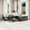 Image de Vidaxl Ensemble De CanapÃ© De Jardin De 13 PiÃ¨ces Avec Coussins Noir Poly Rattan Acacia, Vidaxl CanapÃ© De Jardin 2 Places Avec Coussins Noir Poly Rattan, Vidaxl Ensemble De Salle Ã Manger De Jardin De 3 PiÃ¨ces Avec Coussins Noir Poly Rattan Acacia