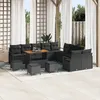 Image de CanapÃ© De Jardin Vidaxl 14 PiÃ¨ces Avec Coussins En Poly Rotin Noir Et Acacia, CanapÃ© De Jardin Vidaxl 2 Places Avec Coussins En Poly Rotin Noir, Ensemble De Salle Ã Manger De Jardin Vidaxl 4 PiÃ¨ces Avec Coussins En Poly Rotin Noir Et Acacia