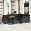 Image de Ensemble De CanapÃ©s De Jardin Vidaxl 12 PiÃ¨ces Avec Coussins Noir Poly Rattan Acacia, Ensemble De Salle Ã Manger De Jardin Vidaxl 3 PiÃ¨ces Avec Coussins Noir Poly Rattan Acacia, CanapÃ© De Jardin 2 Places Avec Coussins Noir Poly Rattan