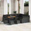 Image de Set de canapÃ© de jardin vidaXL 13 piÃ¨ces avec coussins Noir Rotin PE, Set de salle Ã  manger de jardin vidaXL 4 piÃ¨ces avec coussins Noir Rotin PE, CanapÃ© de jardin 2 places vidaXL avec coussins Noir Rotin