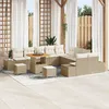 Image de vidaXL Ensemble De Canapé De Jardin Vidaxl En 13 Pièces Avec Coussins Beige Rattan Synthétique Acacia, Canapé 2 Places Vidaxl Avec Coussins Beige Rattan Synthétique, Ensemble Salle À Manger Jardin 3 Pièces Avec Coussins Beige Rattan Synthétique Acacia
