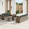 Image de Vidaxl Set De CanapÃ©s De Jardin Gris De 10 PiÃ¨ces Avec Coussins En Rotin Poly Acacia