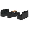 Image de Vidaxl Ensemble De CanapÃ© De Jardin Avec Coussin 9 Pcs Noir Poly Rotin