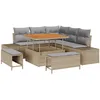 Image de Vidaxl Ensemble De CanapÃ© De Jardin 8 Pcs Beige Et Gris Clair