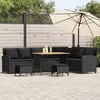 Image de Vidaxl Salon De Jardin 4 Pcs Avec Coussins Forme L Noir RÃ©sine TressÃ©e