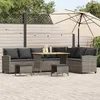 Image de vidaXL Salon de jardin 4 pcs avec coussins forme L gris résine tressée3365326