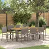Image de vidaXL Ensemble De Salle À Manger De Jardin Vidaxl 9 Pièces Gris Rattan Poly, Chaises De Jardin Empilables Vidaxl Avec Coussins 2 Pcs Gris Rattan Poly