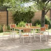 Image de Ensemble De Salle Ã Manger De Jardin Vidaxl 7 PiÃ¨ces En Bois Massif D'acacia