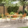 Image de vidaXL Chaises De Jardin Empilables Vidaxl 6 Pcs 54.5x56x89 Cm En Acacia Massif, Chaises De Jardin Empilables Vidaxl 2 Pcs En Acacia Et Acier, Chaises De Jardin Empilables Vidaxl 4 Pcs En Acacia Et Acier
