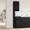 Image de vidaXL Vidaxl Meuble De Cuisine Avec Tiroir Avec Étagère Avec Stockage Avec Porte Chêne Noir Bois D'ingénierie