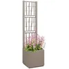 Image de JardiniÃ¨re Vidaxl Avec Treillis Marron Clair 36x36x140 Cm En Pp