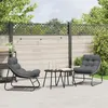 Image de vidaXL Vidaxl Chaises Relaxantes De Jardin 2 Pcs Avec Coussin Noir 60x80x71 Cm Acier