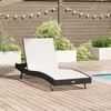 Image de vidaXL Vidaxl Chaise Longue Noir Poly Rattan Et Textilène