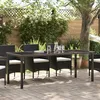 Image de vidaXL Table De Jardin Vidaxl Noire 200x80x73 Cm En Verre Trempé
