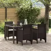 Image de vidaXL Vidaxl Chaise De Jardin Ensemble De 4 Marron Avec Coussin Crème