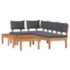 Image de Vidaxl Ensemble De Banc De Jardin 4 Pcs Marron Et Gris FoncÃ© Et Marron