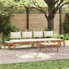 Image de Ensemble de Bancs de Jardin vidaXL 5 PiÃ¨ces avec Coussins en Bois Massif Teck, Ensemble de Bancs de Jardin vidaXL 2 PiÃ¨ces en Bois Massif Teck, Table de Jardin vidaXL 60x60x30 cm en Bois Massif Teck