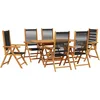 Image de Vidaxl Ensemble De Salle Ã Manger De Jardin 7 PiÃ¨ces - Bois D'acacia Noir Avec Rattan SynthÃ©tique