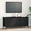 Image de vidaXL Support TV en chÃªne noir ChÃªne noir Panneau de particules, MÃ©tal