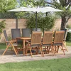 Image de vidaXL Chaises De Jardin Inclinables Vidaxl Avec Coussins - 8 Pièces En Bois De Teck Massif
