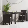 Image de vidaXL Ensemble Dîner Jardin Vidaxl 3 Pièces Marron Foncé Polypropylène