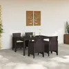Image de Vidaxl Ensemble De Salle Ã Manger De Jardin 5 PiÃ¨ces Avec Coussins Marron Rattan SynthÃ©tique
