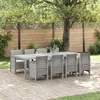 Image de Vidaxl Ensemble De Salle Ã Manger De Jardin De 9 PiÃ¨ces En Poly Rotin Blanc