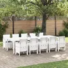 Image de Ensemble Salle Ã Manger Jardin Vidaxl 11 PiÃ¨ces Avec Coussins Blanc Rotin SynthÃ©tique