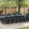Image de Ensemble De Salle Ã Manger Jardin 15 PiÃ¨ces Avec Coussins Anthracite Poly Rattan