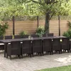 Image de Ensemble De Salle À Manger De Jardin De 15 Pièces Avec Coussins Marron Poly Rotin
