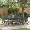 Image de Ensemble De Meubles De Couloir 9 PiÃ¨ces Vidaxl Acier Anthracite, Table De Jardin Extensible Vidaxl Anthracite (140-210)X90x73 Cm Acier