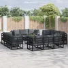 Image de Vidaxl Ensemble De CanapÃ© De Jardin 13 Pcs Noir 70 X 70 X 32 Cm