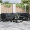 Image de vidaXL Vidaxl Ensemble De Canapé De Jardin 7 Pcs Noir 70 X 70 X 32 Cm