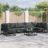 Image de vidaXL Vidaxl Ensemble De Canapé De Jardin 7 Pcs Noir 353 X 141,5 X 71 Cm