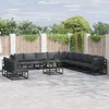 Image de Vidaxl Ensemble De CanapÃ© De Jardin 11 Pcs Noir 70 X 70 X 32 Cm
