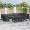 Image de Vidaxl Ensemble De CanapÃ© De Jardin Avec Coussin 14 Pcs Noir Aluminium