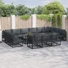 Image de Vidaxl Ensemble De CanapÃ© De Jardin 13 Pcs Noir 423 X 211,5 X 71 Cm
